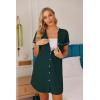 image:imageEkouaer Nightgowns for Women Button Down Night Gowns Short Sleeve Sleep Shirt V Neck Nightshirt Soft Sleepwear Pajams DressLake Green