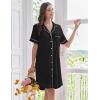image:imageEkouaer Nightgowns for Women Button Down Night Gowns Short Sleeve Sleep Shirts Boyfriend Nightshirt Classic SleepwearBlack