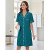 image:imageEkouaer Nightgowns for Women Button Down Night Gowns Short Sleeve Sleep Shirts Boyfriend Nightshirt Classic SleepwearBlue Green