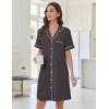 image:imageEkouaer Nightgowns for Women Button Down Night Gowns Short Sleeve Sleep Shirts Boyfriend Nightshirt Classic SleepwearDark Grey