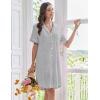 image:imageEkouaer Nightgowns for Women Button Down Night Gowns Short Sleeve Sleep Shirts Boyfriend Nightshirt Classic SleepwearLight Grey