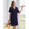 image:imageEkouaer Nightgowns for Women Button Down Night Gowns Short Sleeve Sleep Shirts Boyfriend Nightshirt Classic SleepwearNavy Blue