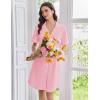 image:imageEkouaer Nightgowns for Women Button Down Night Gowns Short Sleeve Sleep Shirts Boyfriend Nightshirt Classic SleepwearPink