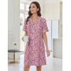 image:imageEkouaer Nightgowns for Women Button Down Night Gowns Short Sleeve Sleep Shirts Boyfriend Nightshirt Classic SleepwearPink Leopard