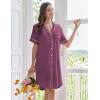 image:imageEkouaer Nightgowns for Women Button Down Night Gowns Short Sleeve Sleep Shirts Boyfriend Nightshirt Classic SleepwearPurple