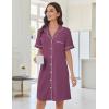 image:imageEkouaer Nightgowns for Women Button Down Night Gowns Short Sleeve Sleep Shirts Boyfriend Nightshirt Classic SleepwearPurple