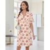 image:imageEkouaer Nightgowns for Women Button Down Night Gowns Short Sleeve Sleep Shirts Boyfriend Nightshirt Classic SleepwearTeddy Bear Cherry