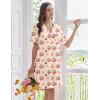 image:imageEkouaer Nightgowns for Women Button Down Night Gowns Short Sleeve Sleep Shirts Boyfriend Nightshirt Classic SleepwearTeddy Bear Cherry
