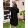 image:imageEkouaer Nightgowns for Women Button Down Sleepshirt Short Sleeve Nightshirt Boyfriend Pajamas V Neck Nightdress SXXXLBlack