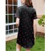 image:imageEkouaer Nightgowns for Women Button Down Sleepshirt Short Sleeve Nightshirt Boyfriend Pajamas V Neck Nightdress SXXXLBlack Pink Cherry