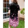 image:imageEkouaer Nightgowns for Women Button Down Sleepshirt Short Sleeve Nightshirt Boyfriend Pajamas V Neck Nightdress SXXXLBlack Pink Sakura