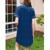 image:imageEkouaer Nightgowns for Women Button Down Sleepshirt Short Sleeve Nightshirt Boyfriend Pajamas V Neck Nightdress SXXXLBlue White Dots