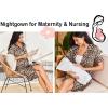 image:imageEkouaer Nightgowns for Women Button Down Sleepshirt Short Sleeve Nightshirt Boyfriend Pajamas V Neck Nightdress SXXXLBrown Leopard