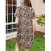 image:imageEkouaer Nightgowns for Women Button Down Sleepshirt Short Sleeve Nightshirt Boyfriend Pajamas V Neck Nightdress SXXXLBrown Leopard