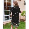 image:imageEkouaer Nightgowns for Women Button Down Sleepshirt Short Sleeve Nightshirt Boyfriend Pajamas V Neck Nightdress SXXXLGreen Leaf