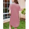 image:imageEkouaer Nightgowns for Women Button Down Sleepshirt Short Sleeve Nightshirt Boyfriend Pajamas V Neck Nightdress SXXXLGrey Purple