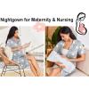image:imageEkouaer Nightgowns for Women Button Down Sleepshirt Short Sleeve Nightshirt Boyfriend Pajamas V Neck Nightdress SXXXLGrey Star
