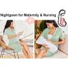 image:imageEkouaer Nightgowns for Women Button Down Sleepshirt Short Sleeve Nightshirt Boyfriend Pajamas V Neck Nightdress SXXXLLight Green