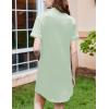 image:imageEkouaer Nightgowns for Women Button Down Sleepshirt Short Sleeve Nightshirt Boyfriend Pajamas V Neck Nightdress SXXXLLight Green
