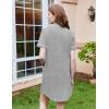 image:imageEkouaer Nightgowns for Women Button Down Sleepshirt Short Sleeve Nightshirt Boyfriend Pajamas V Neck Nightdress SXXXLLight Grey