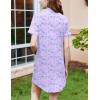 image:imageEkouaer Nightgowns for Women Button Down Sleepshirt Short Sleeve Nightshirt Boyfriend Pajamas V Neck Nightdress SXXXLLilac White Florals