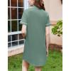 image:imageEkouaer Nightgowns for Women Button Down Sleepshirt Short Sleeve Nightshirt Boyfriend Pajamas V Neck Nightdress SXXXLMint Green