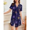 image:imageEkouaer Nightgowns for Women Button Down Sleepshirt Short Sleeve Nightshirt Boyfriend Pajamas V Neck Nightdress SXXXLNavy Star Print