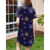 image:imageEkouaer Nightgowns for Women Button Down Sleepshirt Short Sleeve Nightshirt Boyfriend Pajamas V Neck Nightdress SXXXLNavy Star Print