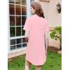 image:imageEkouaer Nightgowns for Women Button Down Sleepshirt Short Sleeve Nightshirt Boyfriend Pajamas V Neck Nightdress SXXXLPink
