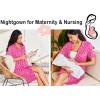 image:imageEkouaer Nightgowns for Women Button Down Sleepshirt Short Sleeve Nightshirt Boyfriend Pajamas V Neck Nightdress SXXXLRose Red Leopard