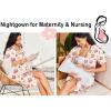 image:imageEkouaer Nightgowns for Women Button Down Sleepshirt Short Sleeve Nightshirt Boyfriend Pajamas V Neck Nightdress SXXXLTeddy  Cherry