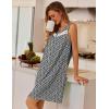 image:imageEkouaer Nightgowns for Women Button Up Sleepshirt Tank Sleeveless Nightshirt Soft Sleepwear with Pockets SXXXLBlack White Floral