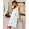 image:imageEkouaer Nightgowns for Women Button Up Sleepshirt Tank Sleeveless Nightshirt Soft Sleepwear with Pockets SXXXLLight Blue Floral