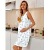 image:imageEkouaer Nightgowns for Women Button Up Sleepshirt Tank Sleeveless Nightshirt Soft Sleepwear with Pockets SXXXLLight Blue Floral