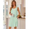 image:imageEkouaer Nightgowns for Women Button Up Sleepshirt Tank Sleeveless Nightshirt Soft Sleepwear with Pockets SXXXLLight Green