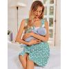 image:imageEkouaer Nightgowns for Women Button Up Sleepshirt Tank Sleeveless Nightshirt Soft Sleepwear with Pockets SXXXLLight Green White Florals