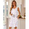image:imageEkouaer Nightgowns for Women Button Up Sleepshirt Tank Sleeveless Nightshirt Soft Sleepwear with Pockets SXXXLLight Pink Floral