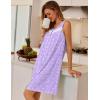 image:imageEkouaer Nightgowns for Women Button Up Sleepshirt Tank Sleeveless Nightshirt Soft Sleepwear with Pockets SXXXLLight Purple Floral