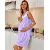 image:imageEkouaer Nightgowns for Women Button Up Sleepshirt Tank Sleeveless Nightshirt Soft Sleepwear with Pockets SXXXLLight Purple Floral