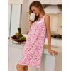 image:imageEkouaer Nightgowns for Women Button Up Sleepshirt Tank Sleeveless Nightshirt Soft Sleepwear with Pockets SXXXLPink Floral