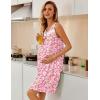 image:imageEkouaer Nightgowns for Women Button Up Sleepshirt Tank Sleeveless Nightshirt Soft Sleepwear with Pockets SXXXLPink Floral