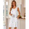 image:imageEkouaer Nightgowns for Women Button Up Sleepshirt Tank Sleeveless Nightshirt Soft Sleepwear with Pockets SXXXLPurple  White Floral