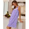 image:imageEkouaer Nightgowns for Women Button Up Sleepshirt Tank Sleeveless Nightshirt Soft Sleepwear with Pockets SXXXLPurple Florals