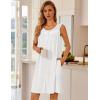 image:imageEkouaer Nightgowns for Women Button Up Sleepshirt Tank Sleeveless Nightshirt Soft Sleepwear with Pockets SXXXLWhite