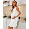 image:imageEkouaer Nightgowns for Women Button Up Sleepshirt Tank Sleeveless Nightshirt Soft Sleepwear with Pockets SXXXLWhite