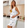 image:imageEkouaer Nightgowns for Women Button Up Sleepshirt Tank Sleeveless Nightshirt Soft Sleepwear with Pockets SXXXLWhite Blue  Orange Floral
