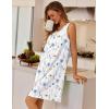 image:imageEkouaer Nightgowns for Women Button Up Sleepshirt Tank Sleeveless Nightshirt Soft Sleepwear with Pockets SXXXLWhite Blue  Orange Floral