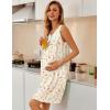 image:imageEkouaer Nightgowns for Women Button Up Sleepshirt Tank Sleeveless Nightshirt Soft Sleepwear with Pockets SXXXLYellow Floral