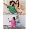 image:imageEkouaer Pajamas 2 Piece Lounge Sets Ribbed Knit Matching Outfits Tshirt Biker Shorts Sleepwear Loungewear SweatsuitsBlue