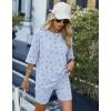 image:imageEkouaer Pajamas 2 Piece Lounge Sets Ribbed Knit Matching Outfits Tshirt Biker Shorts Sleepwear Loungewear SweatsuitsBlue Cherry